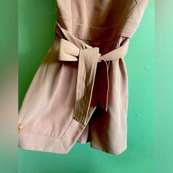 Anthropologie Greylin Ellie Blush Pink Off the Shoulder Tie Waist Romper SZ S - Picture 4 of 9